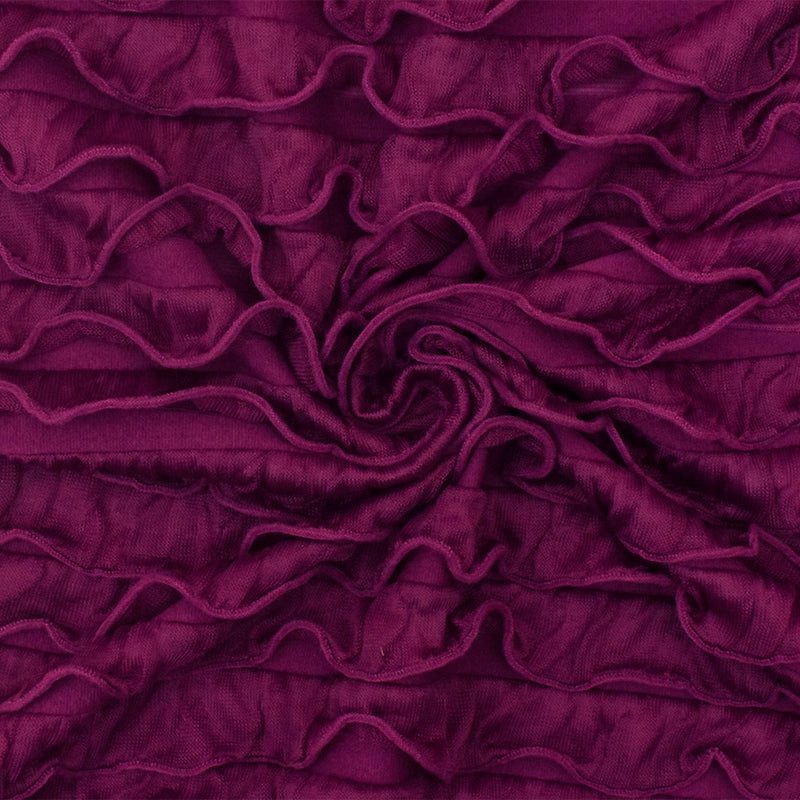 Royal Magenta Solid Stretch Poly Ruffle Knit Fabric