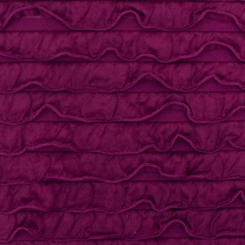 Royal Magenta Solid Stretch Poly Ruffle Knit Fabric