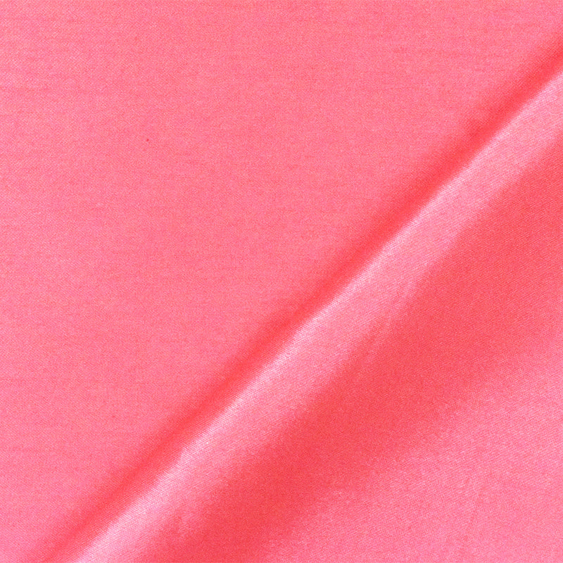 Hot Coral Pink Solid Poly Antique Satin Woven Fabric