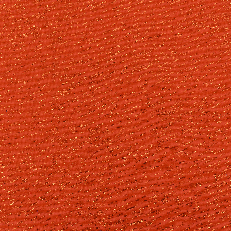 Intense Orange Texture Sparkle Metallic Printed Stretch Slinky Knit Fabric