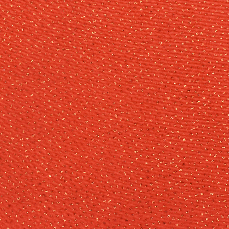 Intense Orange Sparkle Metallic Glitter Stretch Slinky Knit Fabric