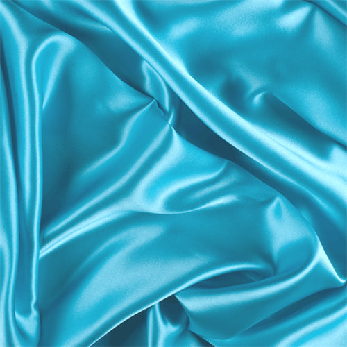 Runway Silks Aqua Silk Charmeuse Fabric - Reorderable