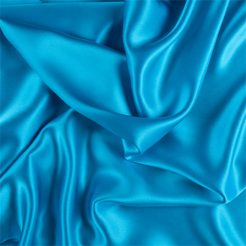 Runway Silks Turquoise Silk Charmeuse Fabric - Reorderable