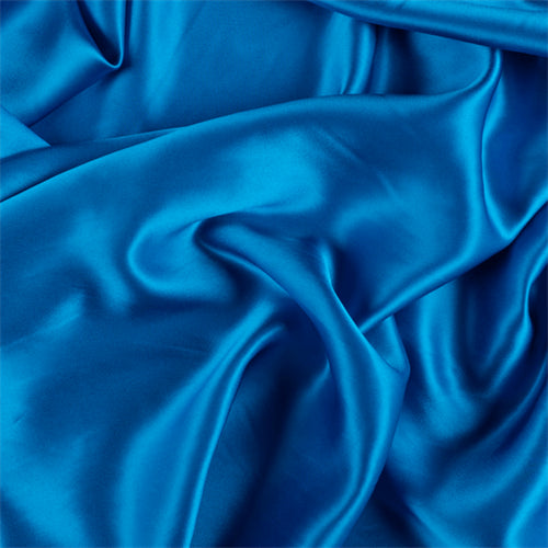 Runway Silks Bright Blue Silk Charmeuse Fabric - Reorderable