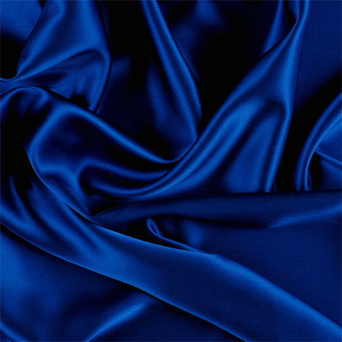 Runway Silks Blue Silk Charmeuse Fabric - Reorderable