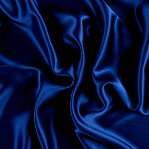 Runway Silks Dark Blue Silk Charmeuse Fabric - Reorderable