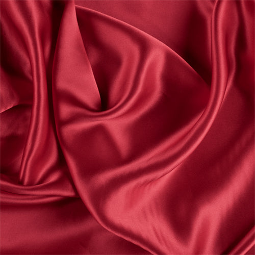 Runway Silks Bright Red Silk Charmeuse Fabric - Reorderable