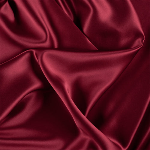 Runway Silks Dark Red Silk Charmeuse Fabric - Reorderable