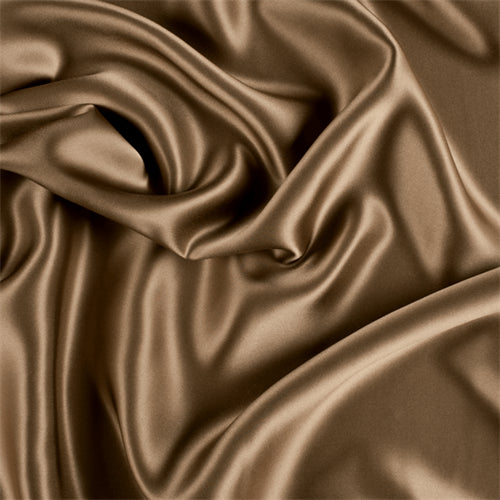 Runway Silks Mocha Silk Charmeuse Fabric - Reorderable