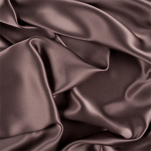 Runway Silks Dark Taupe Silk Charmeuse Fabric - Reorderable