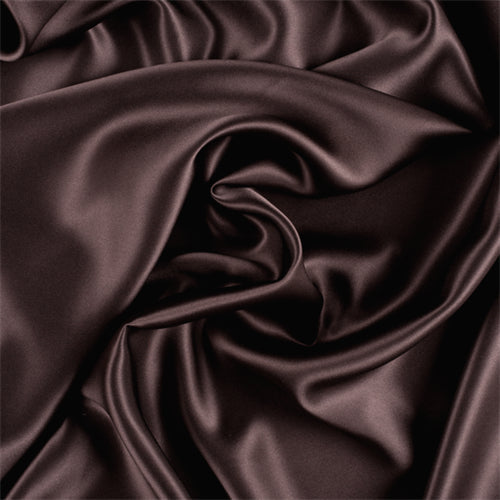 Runway Silks Dark Brown Silk Charmeuse Fabric - Reorderable