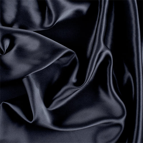 Runway Silks Midnight Navy Silk Charmeuse Fabric - Reorderable