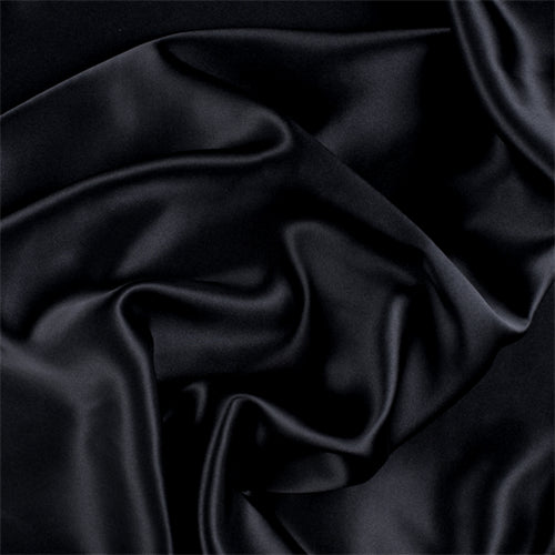 Runway Silks Black Silk Charmeuse Fabric - Reorderable