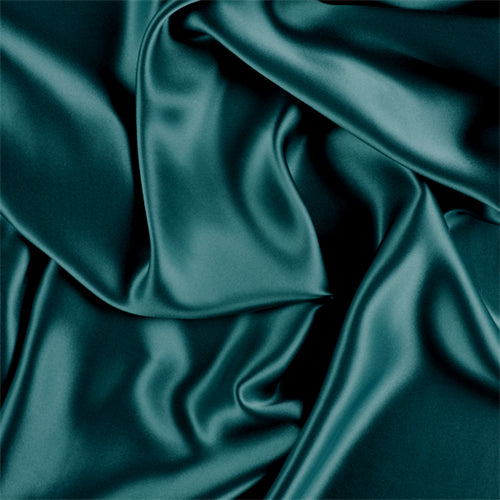 Runway Silks Teal Silk Charmeuse Fabric - Reorderable