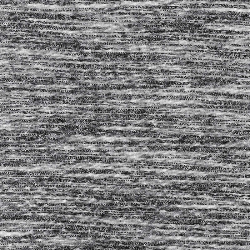 3 YD PC-Black-White Slub Stretch Poly Blend Stretch Jersey Knit Fabric