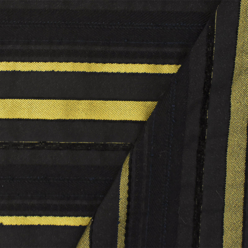 Night Black-Gold Stripe Stretch Shirting Woven Fabric