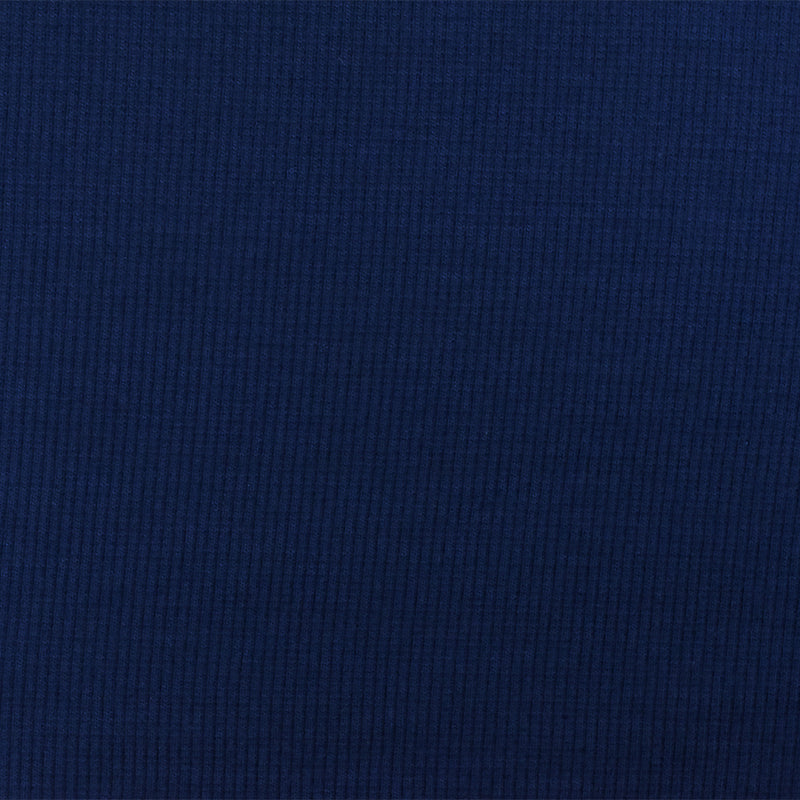 3 1/2 YD PC-Navy Blue Solid Stretch Spandex Cotton Rib Knit Fabric