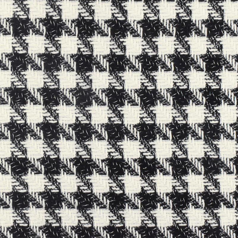Grace Black-White-Silver Houndstooth Metallic Twill Woven Fabric