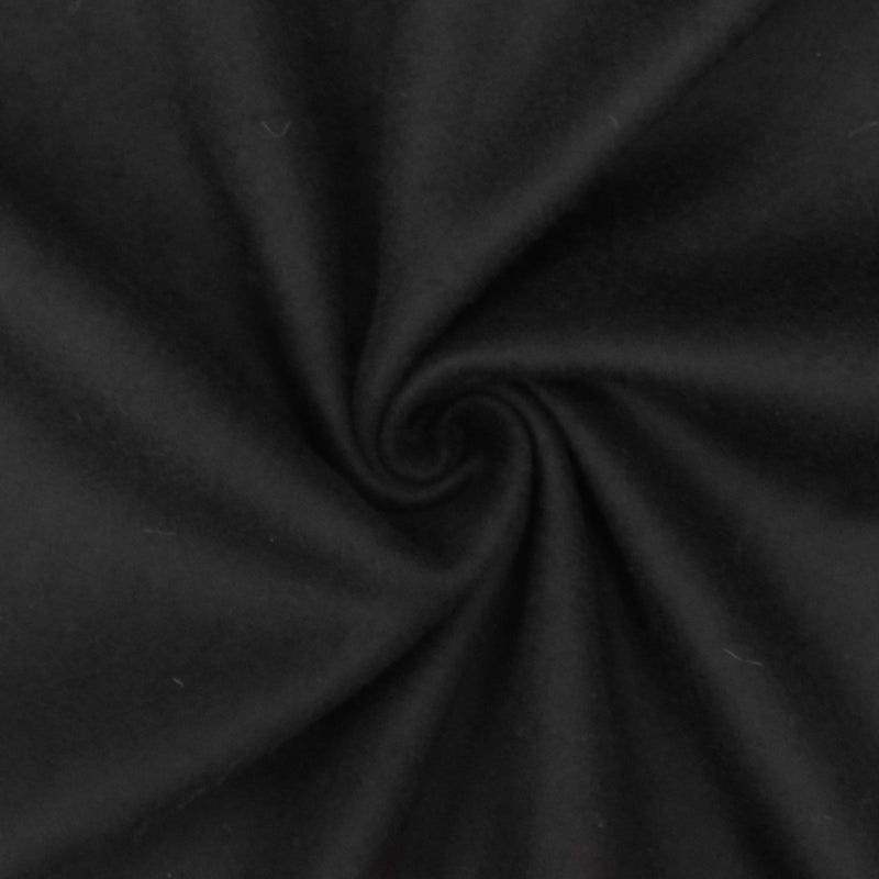 2 5/8 YD PC-Comfort Black Solid Wool Cotton Brushed Woven Jacketing Fabric
