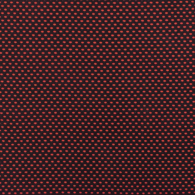 Sunset Orange-Black Mesh Stretch Double Knit Fabric