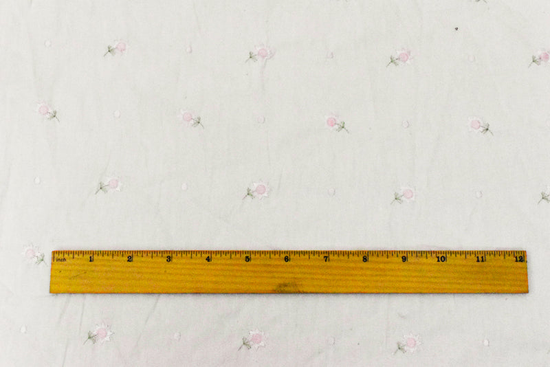 Moon White-Multi Floral Rayon Embroidered Cotton Broadcloth Woven Fabric