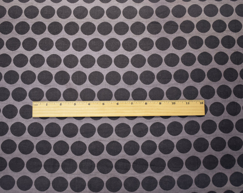 Gray-Black Rayon-Poly Dot Damask Woven Fabric