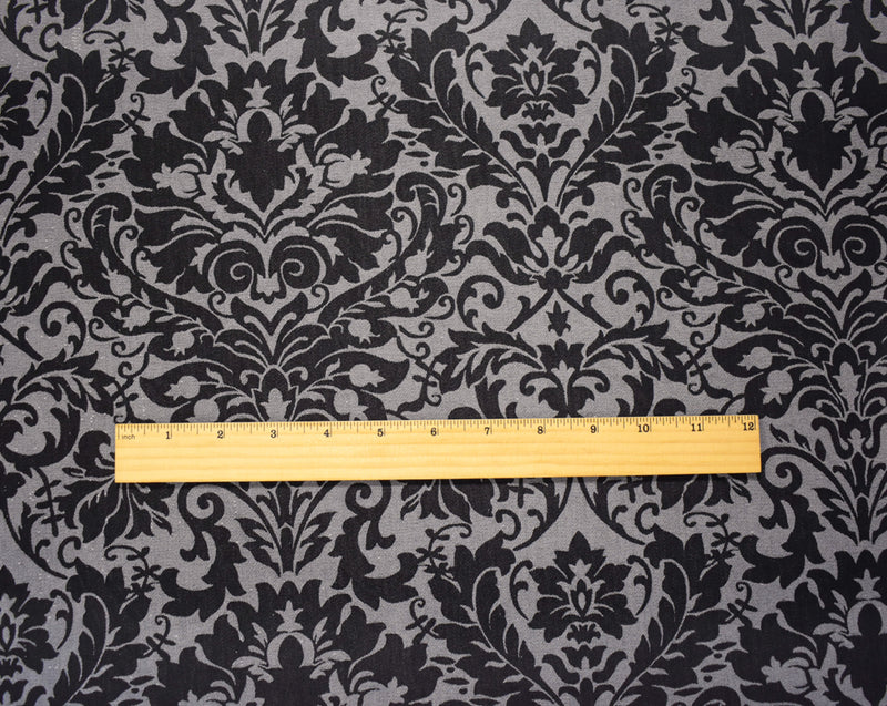 White-Black Rayon-Poly Dot Damask Woven Fabric