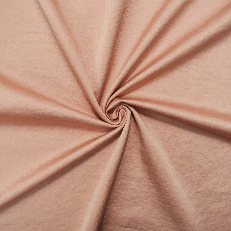 Peach Orange Poly Satin Woven Fabric
