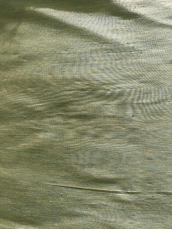 Iridescent Citrus Green Silk Tussah Fabric