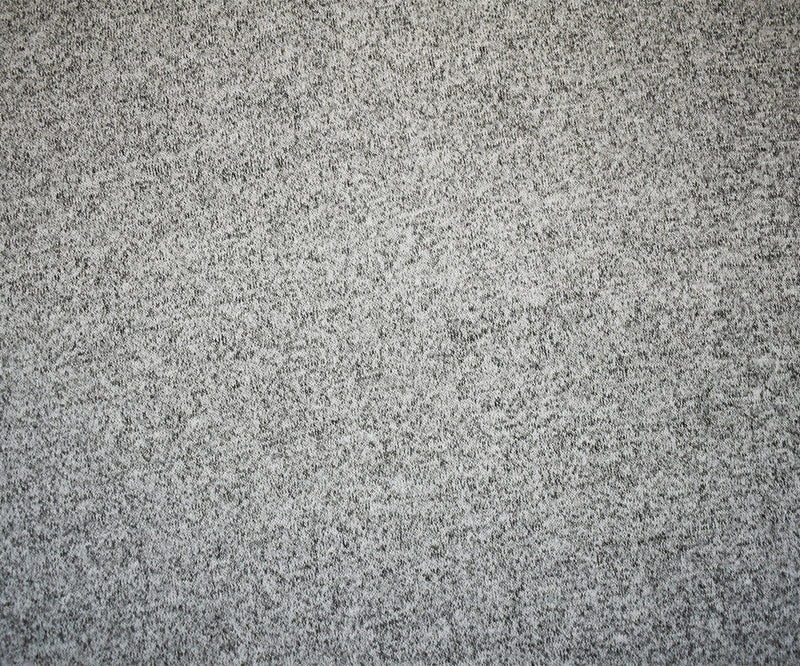 White-Black Cotton Heather Brushed Face Jersey Knit Fabric