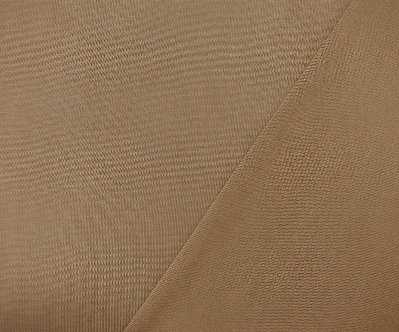 Cream Brown Rayon Poly Stretch Spandex Solid Jersey Knit Fabric