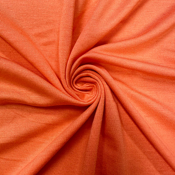 3 YD PC-Bright Orange Solid Rayon Spandex Jersey Knit Fabric