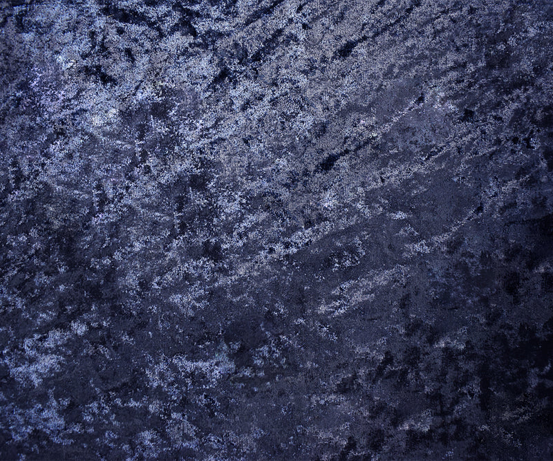Blue Poly Stretch Spandex Solid Crushed Velvet Knit Fabric