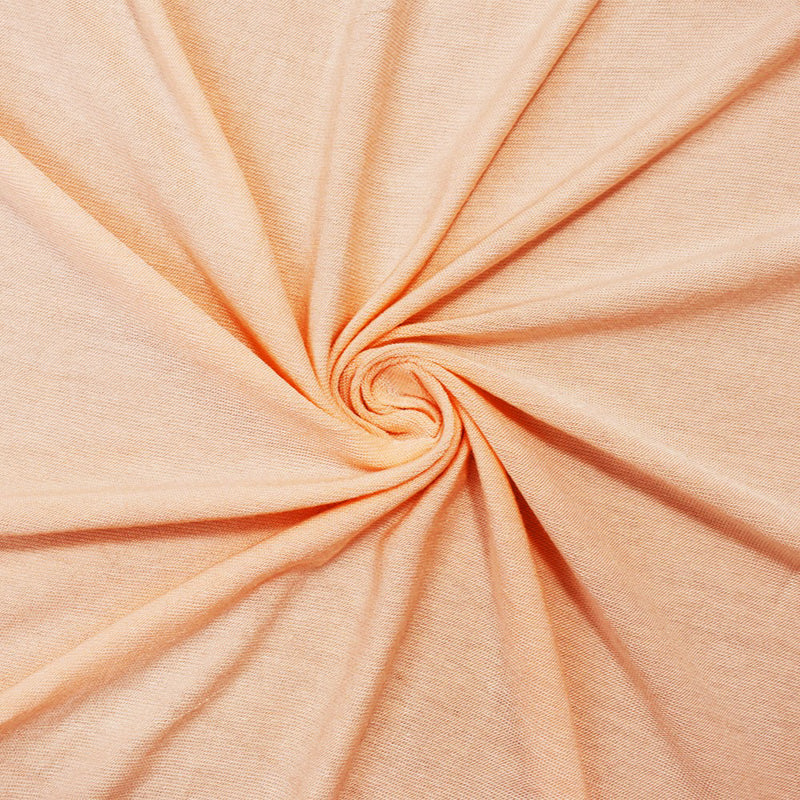 Light Peach Orange Rayon Semi-Sheer Stretch Jersey Knit Fabric