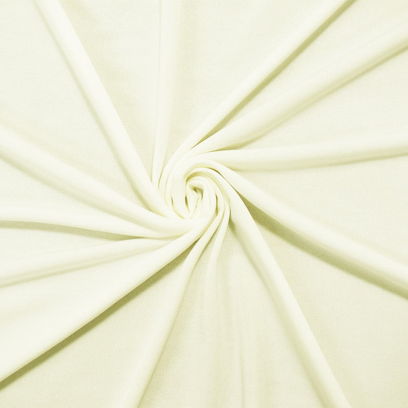 Ivory Poly Stretch Spandex Solid ITY Knit Fabric