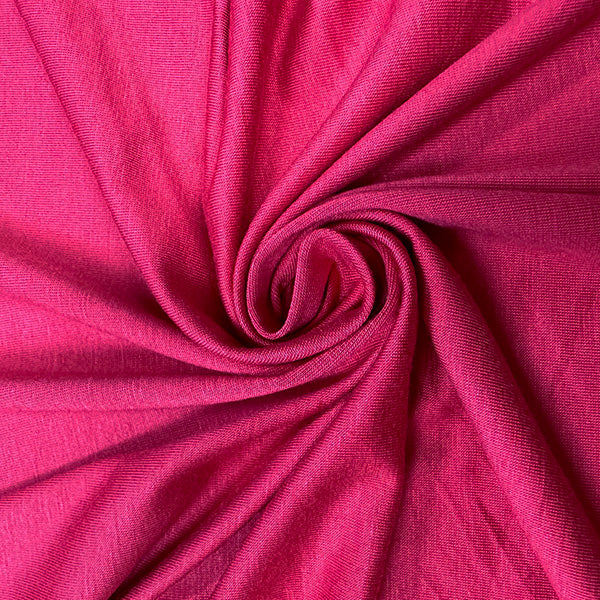 Dark Pink Solid Rayon Spandex Jersey Knit Fabric