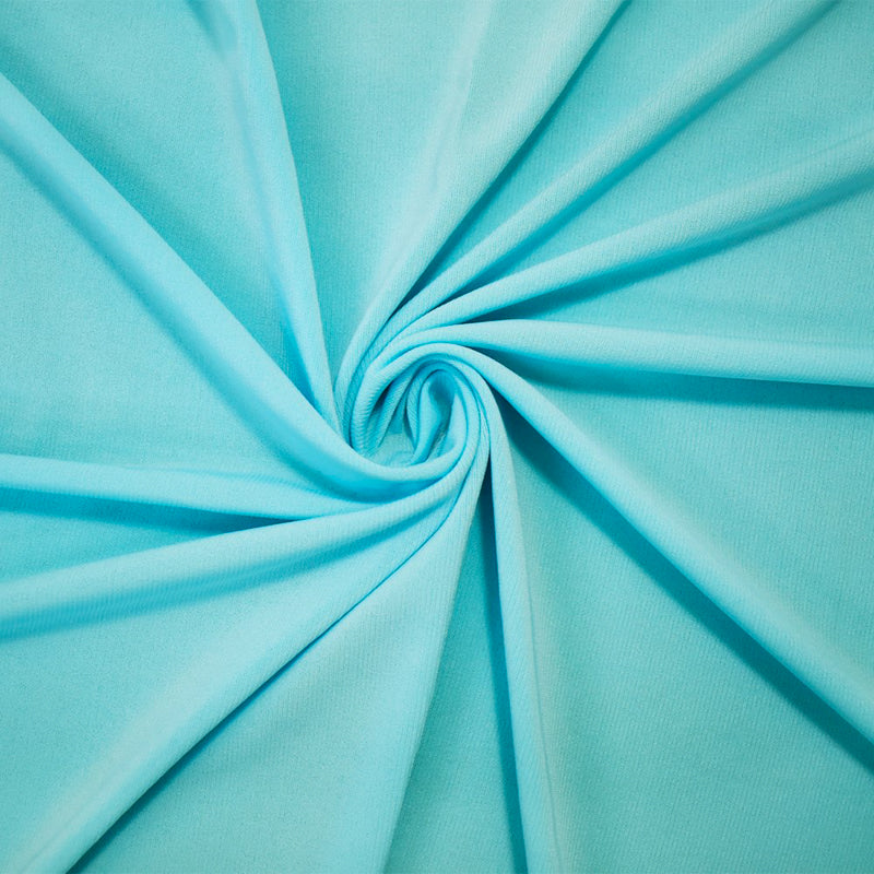 Aqua Blue Poly Stretch Spandex Solid ITY Knit Fabric