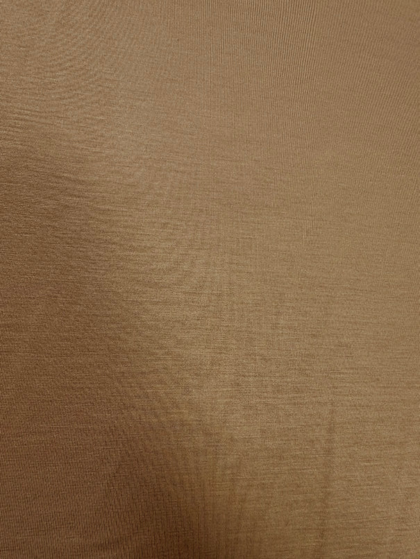 Golden Tan Solid Rayon Spandex Jersey Knit Fabric
