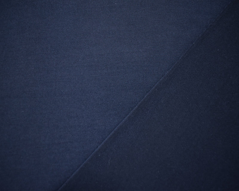 Dark Blue Poly Stretch Spandex Solid Semi-Sheer Knit Fabric