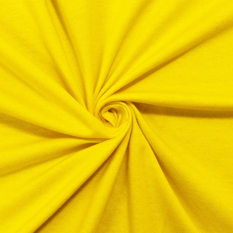 Yellow Cotton Stretch Spandex Solid Jersey Knit Fabric