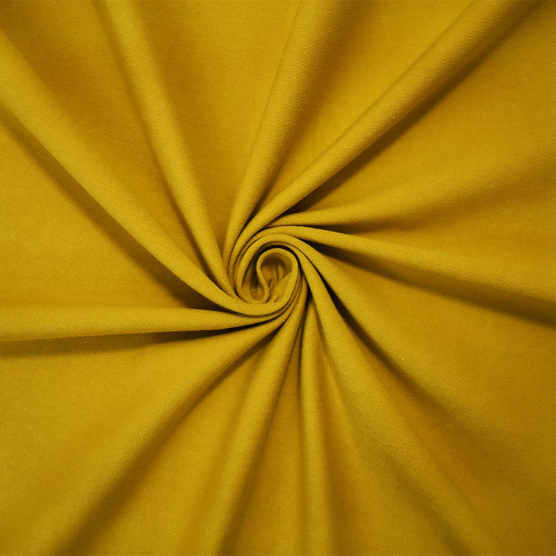 Olive Yellow Cotton Stretch Spandex Solid Jersey Knit Fabric