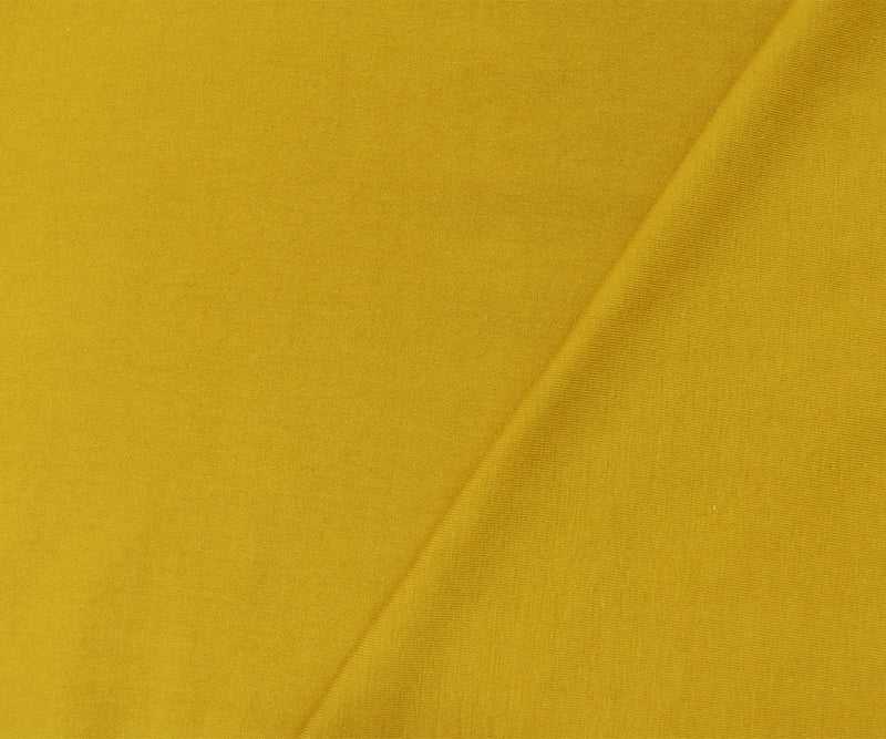 Olive Yellow Cotton Stretch Spandex Solid Jersey Knit Fabric