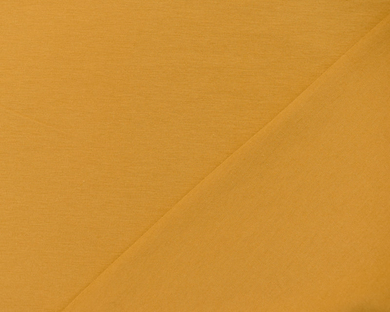 Yellow Cotton Stretch Spandex Solid Jersey Knit Fabric