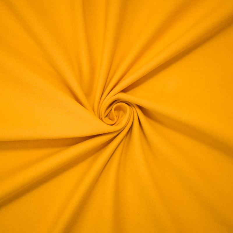 Yellow Cotton Stretch Spandex Solid Jersey Knit Fabric