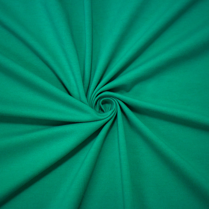 Green Cotton Stretch Spandex Solid Jersey Knit Fabric