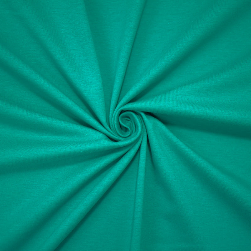Green Cotton Stretch Spandex Solid Jersey Knit Fabric