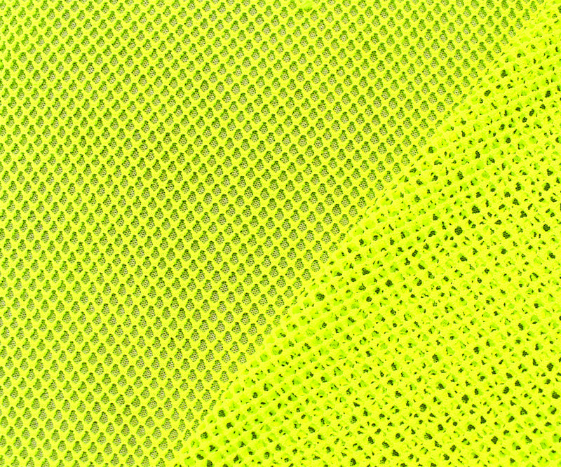 Yellow Poly Texture Athletic Mesh Knit Fabric