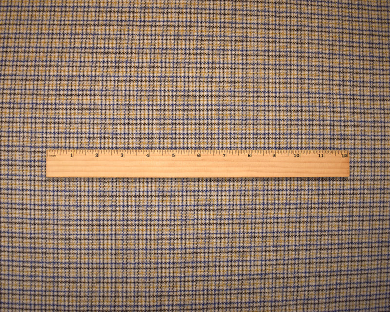 Gray-Blue-Multi Wool Blend Plaid Twill Jacketing Woven Fabric