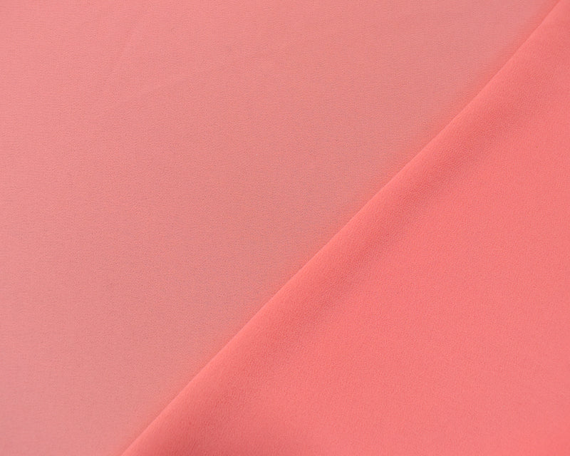 Pink Poly Solid Crepe Georgette Woven Fabric