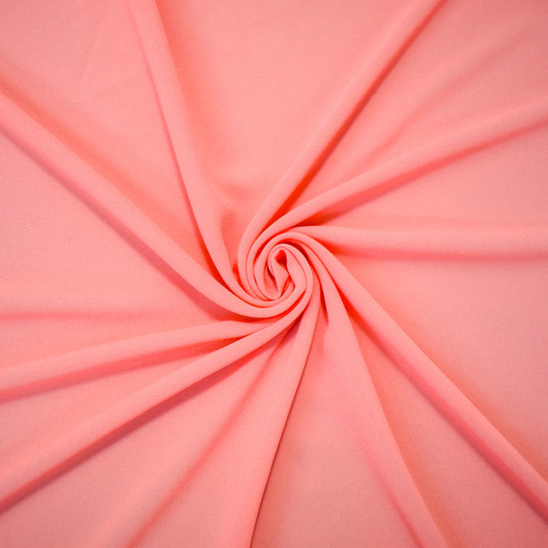 Pink Poly Solid Crepe Georgette Woven Fabric